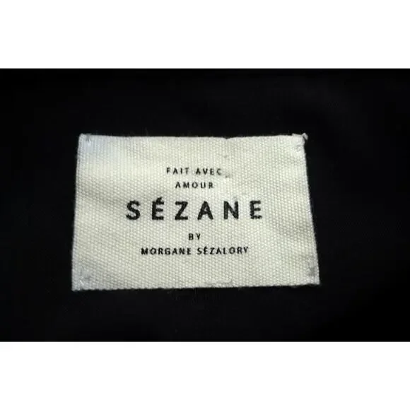 SEZANE Silk Black Pink Floral Print Long Sleeve Mini Shift Shirt Dress S $205 - Picture 4 of 11